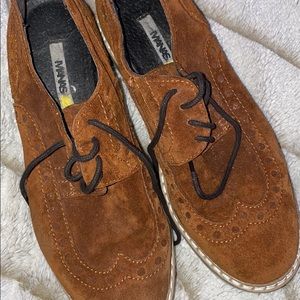 Thrifted suede shoes.